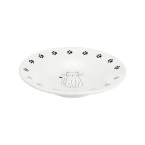 Keramik-Napfteller für Kurznasenkatzen, weiß 0,2l/15cm